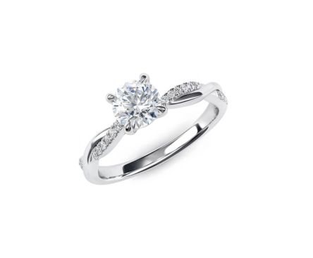 Awareness Avenue Twisted Band 1CT Round Cut Moissanite Ring